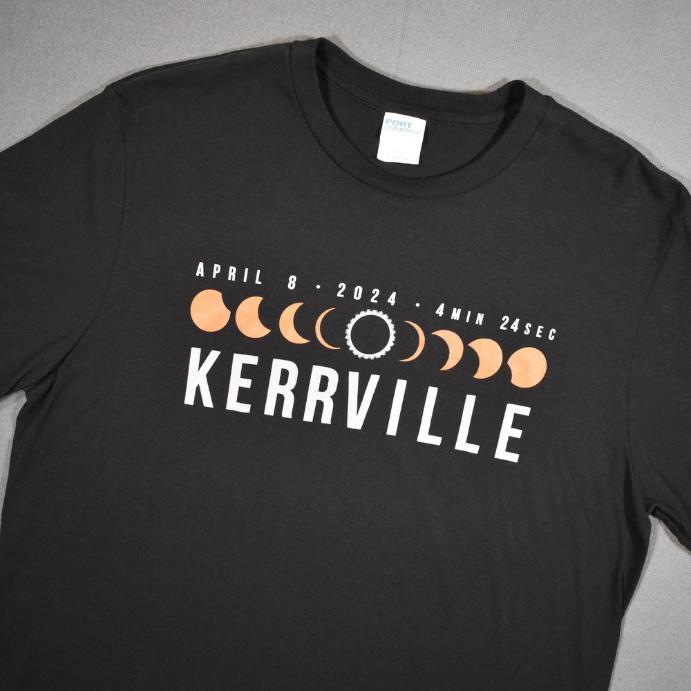 Total Solar Eclipse Kerrville, TX April 8th 2024 Black Tee Port & Company Large